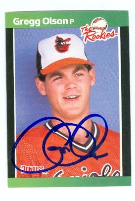 Picture of Gregg Olson autographed baseball card (Baltimore Orioles) 1989 Donruss The Rookies No.35