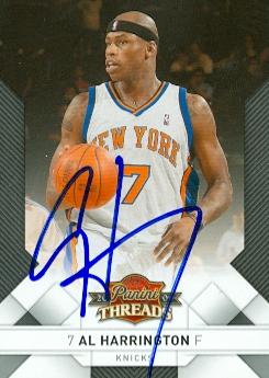 Picture of Al Harrington autographed Basketball Card (New York Knicks) 2009 Panini Threads No.35