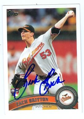 Zach Britton 2011 Topps No.418 Autographed Baseball Card - Baltimore Orioles