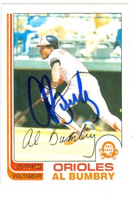 Picture of Al Bumbry autographed baseball card (Baltimore Orioles) 1982 O Pee Chee No.265
