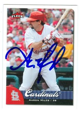 Picture of Aaron Miles autographed baseball card (St Louis Cardinals) 2007 Fleer No.52