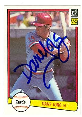 Picture of Dane Iorg autographed baseball card (St Louis Cardinals) 1982 Donruss No.166