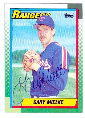 Picture of Gary Mielke autographed baseball card (Texas Rangers) 1990 Topps No.221