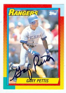 Picture of Gary Pettis autographed baseball card (Texas Rangers) 1990 Topps No.94T