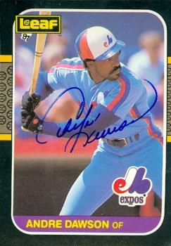 Picture of Andre Dawson autographed Baseball Card (Montreal Expos) 1987 Leaf No.212