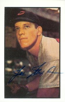 Joe Nuxhall auotgraphed Baseball Card (Cincinnati Reds) 1953 Bowman Color 1983 Reprint No.90 -  Autograph Warehouse, 110415