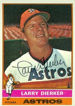 Larry Dierker 1976 Topps No.75 Autographed Baseball Card - Houston Astros