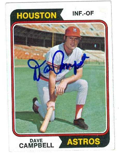 Picture of Dave Campbell autographed Baseball Card (Houston Astros) 1974 Topps No.556