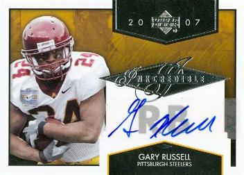 Picture of Gary Russell autographed Football Card (Minnesota) 2007 Upper Deck Inkcredible No.INK-GR Rookie