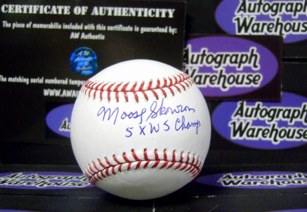 Picture of Bill Moose Skowron autographed Baseball inscribed 5x W.S. Champs