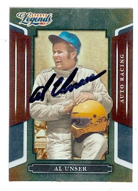 Picture of Al Unser Sr. autographed trading card (Auto Racing NASCAR) 2008 Donruss Sports Legends No.116