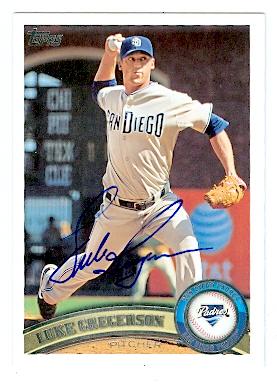 Luke Gregerson autographed baseball card (San Diego Padres) 2011 Topps No.561 -  Autograph Warehouse, 105184