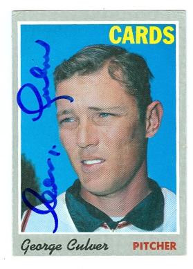 Picture of George Culver autographed baseball card (St Louis Cardinals) 1970 Topps No.92
