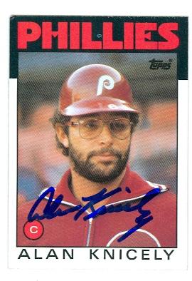 Picture of Alan Knicley autographed baseball card (Philadelphia Phillies) 1986 Topps No.418