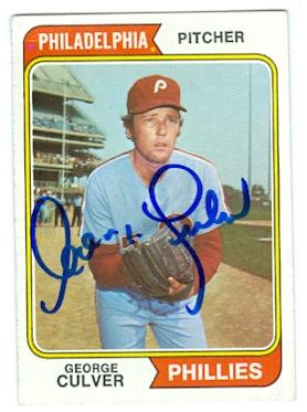 Picture of George Culver autographed baseball card (Philadelphia Phillies) 1974 Topps No.632