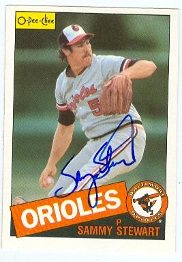 Sammy Stewart 1985 O-Pee-Chee No.213 Autographed Baseball Card - Baltimore Orioles