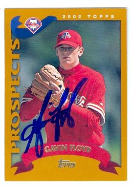 Picture of Gavin Floyd autographed baseball card (Philadelphia Phillies) 2002 Topps No.T130 Rookie Card