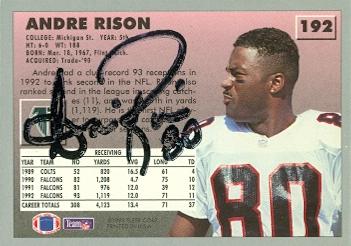 Picture of Andre Rison autographed Football Card (Atlanta Falcons) 1993 Fleer No.192