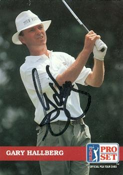 Picture of Gary Hallberg autographed trading card (Golf) 1992 Pro Set No.112