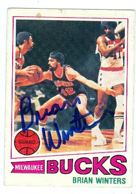 Picture of Brian Winters autographed basketball card (Milwaukee Bucks) 1977 Topps No.48