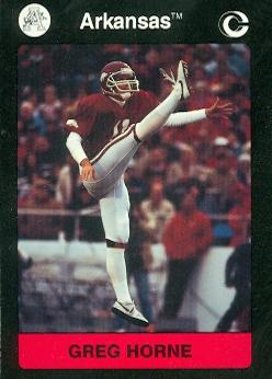 Picture of Greg Horne Football Card (Arkansas) 1991 Collegiate Collection No.87