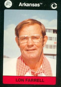 Picture of Coach Lon Farrell Football Card (Arkansas) 1991 Collegiate Collection No.33