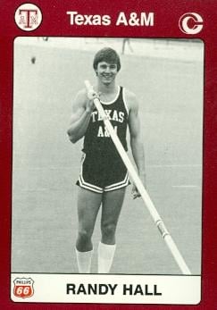 Randy Hall Trading Card (Texas A&M) 1991 Collegiate Collection No.52 Pole Vault