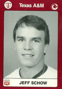 Jeff Schow Baseball Card (Texas A&M) 1991 Collegiate Collection No.84