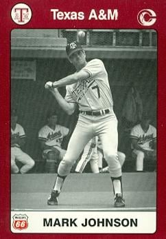 Coach Mark Johnson Baseball Card (Texas A&M) 1991 Collegiate Collection No.38 -  Autograph Warehouse, 108156