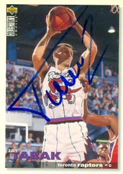 Picture of Zan Tabak autographed Basketball Card (Toronto Raptors) 1995 Upper Deck No.310 rookie