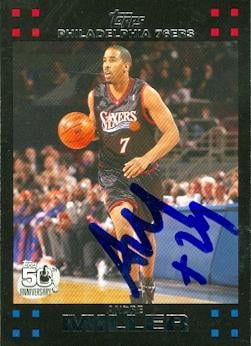 Picture of Andre Miller autographed Basketball Card (Philadelphia 76ers) 2007 Topps No.56