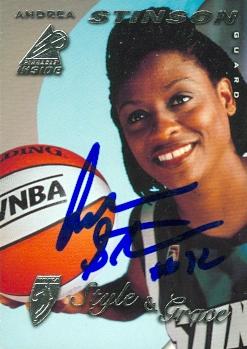 Picture of Andrea Stinson autographed Basketball Card (Charlotte Sting) 1997 Pinnacle Inside No.77