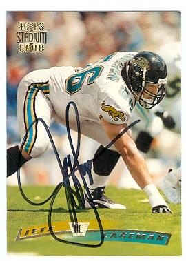 Picture of Jeff Lageman autographed Football Card (Carolina Panthers) 1996 Topps Stadium Club No.262