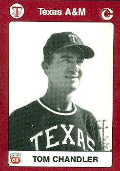 Coach Tom Chandler Baseball Card (Texas A&M) 1991 Collegiate Collection No.16
