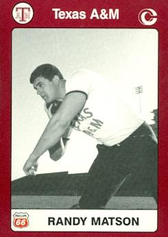 Randy Matson Trading Card (Texas A&M) 1991 Collegiate Collection No.44 Track & Field