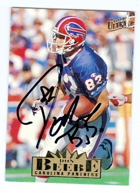 Picture of Don Beebe autographed football card (Buffalo Bills Panthers) 1995 Fleer Ultra No.33