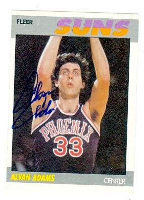 Picture of Alvan Adams autographed basketball card (Phoenix Suns) 1987 Fleer No.2