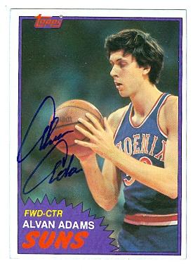 Picture of Alvan Adams autographed basketball card (Phoenix Suns) 1981 Topps No.79