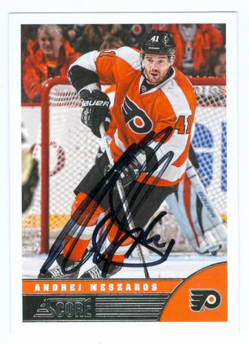 Picture of Andrej Meszaros autographed hockey card (Philadelphia Flyers) 2013 Score No.373