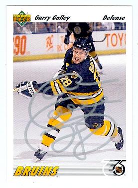 Picture of Garry Galley autographed hockey card (Boston Bruins) 1991 Upper Deck No.439