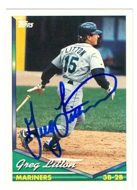 Picture of Greg Litton autographed baseball card (Seattle Mariners) 1994 Topps No.111