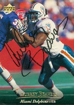 Picture of Aubrey Beavers autographed Football Card (Miami Dolphins) 1995 Upper Deck Rookie No.243