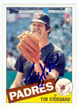Tim Stoddard autographed baseball card (San Diego Padres) 1985 Topps No.113T -  Autograph Warehouse, 108667