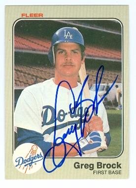 Picture of Greg Brock autographed baseball card (Los Angeles Dodgers) 1983 Fleer No.203