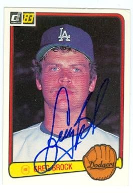 Picture of Greg Brock autographed baseball card (Los Angeles Dodgers) 1983 Donruss No.579