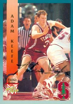 Picture of Adam Keefe autographed Basketball Card (Stanford) 1992 Front Row No.36 Rookie