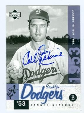 Carl Erskine autographed Baseball Card (Brooklyn Dodgers) 2001 Upper Deck Legends of New York No.27 -  Autograph Warehouse, 106300