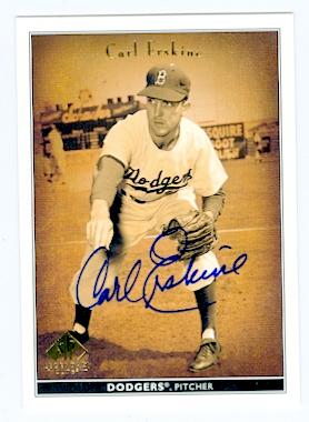 Carl Erskine autographed Baseball Card (Brooklyn Dodgers) 2002 Upper Deck SP Legendary Cuts No.8 -  Autograph Warehouse, 106301