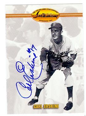 Carl Erskine autographed Baseball Card (Brooklyn Dodgers) 1993 Ted Williams No.13 -  Autograph Warehouse, 106303