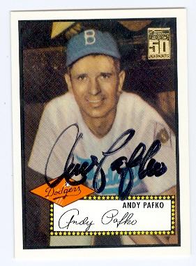 Picture of Andy Pafko autographed Baseball Card (Brooklyn Dodgers) 2002 Topps Archives No.4 (1952 Topps style)